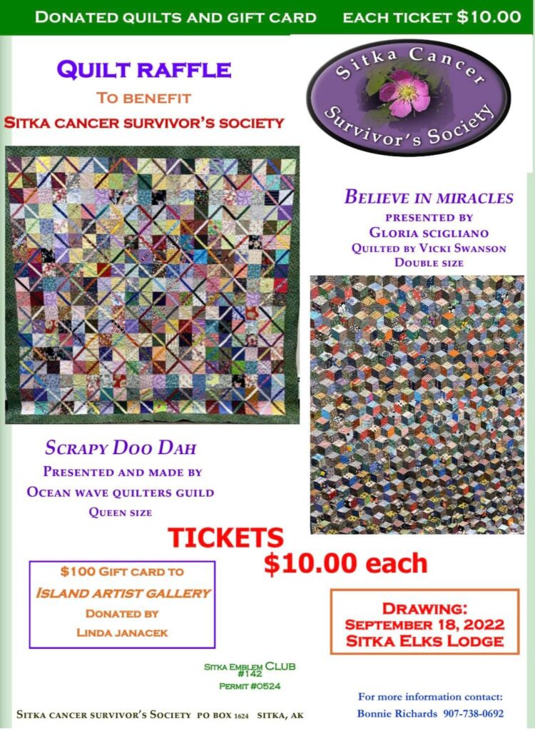 Cancer Survivors Quilt Raffle poster
