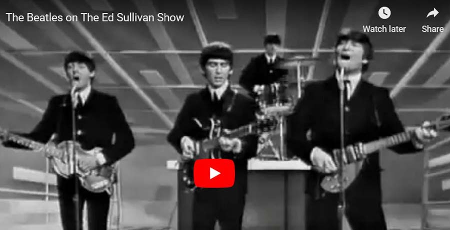 Beatles on Ed Sullivan first 1964