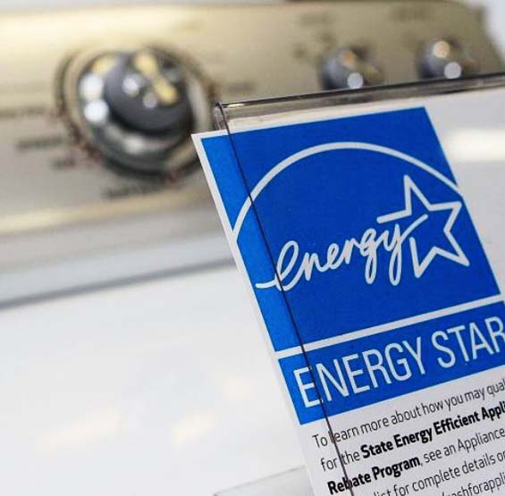 Energy star label sitting on washer