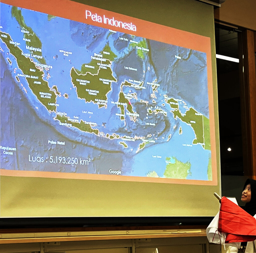 Exchange Nadine Fikrah with Indonesia map